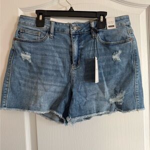Judy Blue Light Blue Distressed Denim Shorts